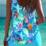 Trudy – Elegáns tankini lapos has hatással és hozzá illő sorttal