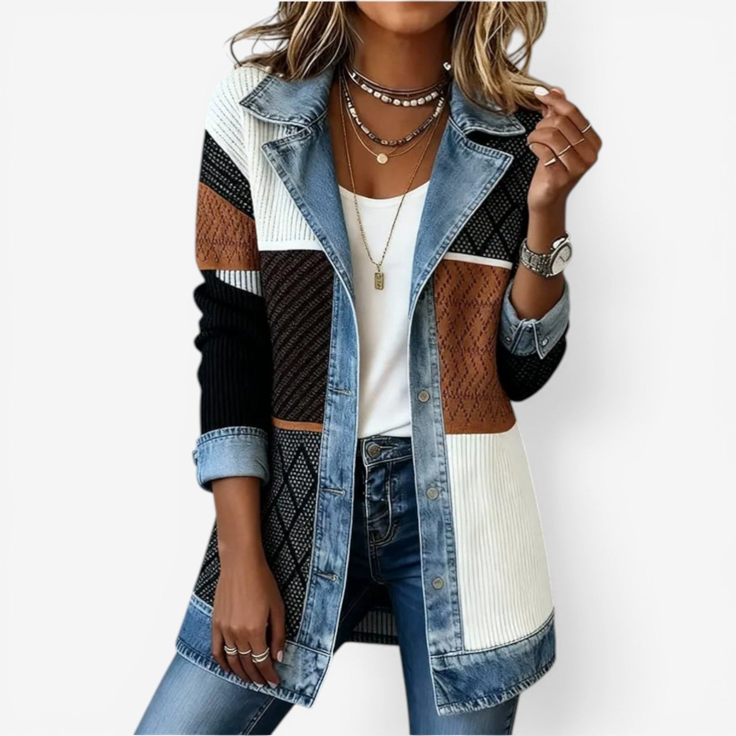 Emilia™ Vegyes denim dzseki